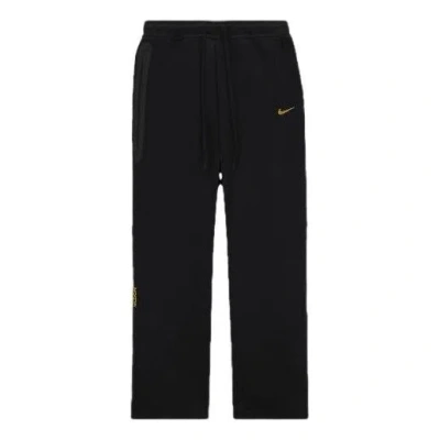 NIKE NIKE X NOCTA DRAKE TECH FLEECE OPEN HEM SWEATPANTS 'BLACK UNIVERSITY GOLD'