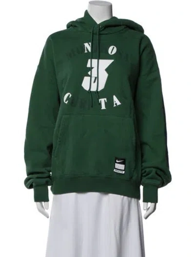 Pre-owned Nike X Nocta Graphic Print Crew Neck Hoodie In Green