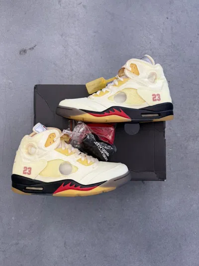 Pre-owned Nike X Off White 2020 Jordan 5 Retro Off-white Sail Shoes
