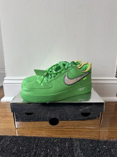 Pre-owned Nike X Off White Air Force 1 Low ‘brooklyn' Shoes In Green