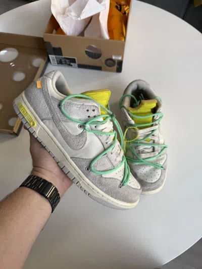 Pre-owned Nike X Off White Dunk Low ‘lot 14' Shoes In Gray