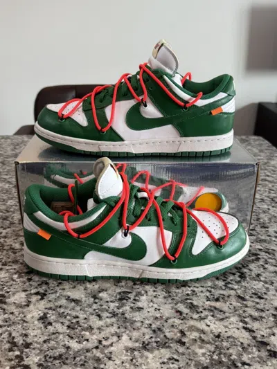 Pre-owned Nike X Off White Dunk Low Off White Pine Green Shoes