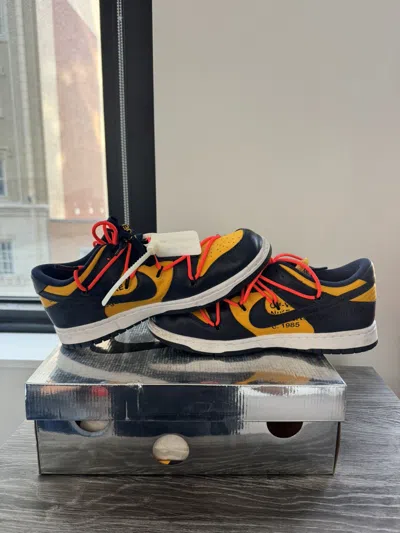 Pre-owned Nike X Off White Michigan Dunks Size 10 Lightly Worn Shoes In Yellow
