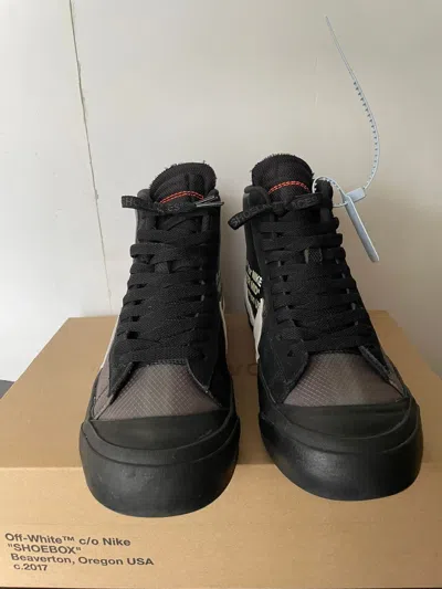 Pre-owned Nike X Off White Nike Blazer Mid Off-white Grim Reaper Shoes In Black/white