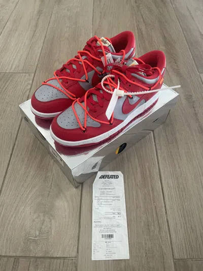 Pre-owned Nike X Off White Nike Dunk Low Off-white University Red Shoes