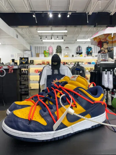 Pre-owned Nike X Off White Nike Dunk Off White Michigan Sz. 11 Shoes In Navy