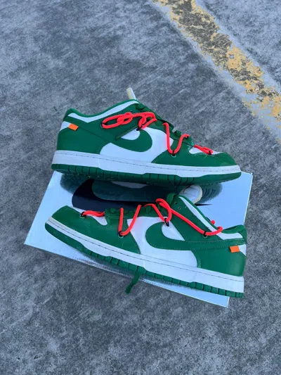 Pre-owned Nike X Off White Nike Off White Dunk Low Pine Green Shoes