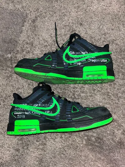 Pre-owned Nike X Off White Nike Off-white Rubber Dunk Shoes In Black/green
