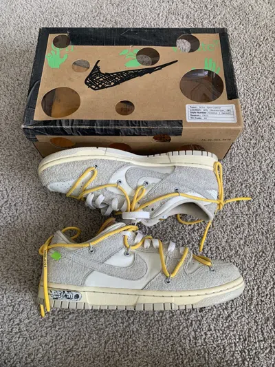 Pre-owned Nike X Off White Off-white Nike Dunk Low ‘lot 39 Of 50' Size 8.5 Shoes In Grey