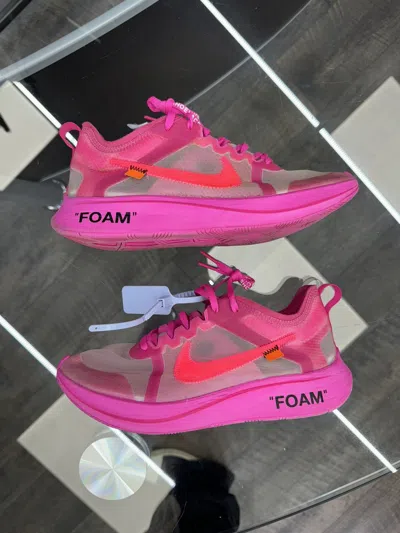 Pre-owned Nike X Off White Ow Zoom Fly Sp ‘tulip Pink' (9) Shoes