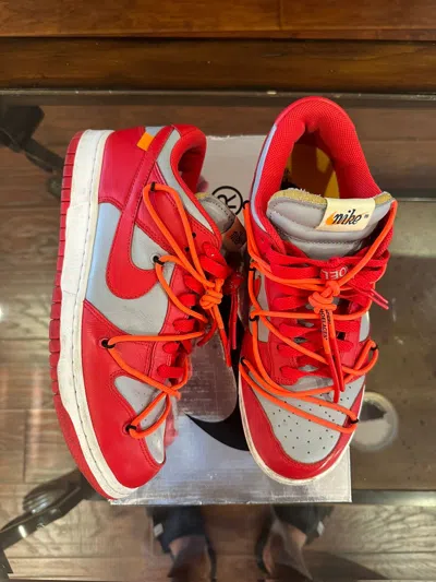 Pre-owned Nike X Off White University Red Dunk Low Shoes