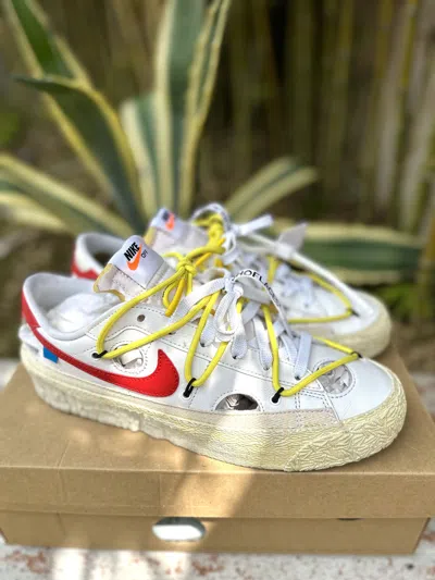 Pre-owned Nike X Off White Virgil Blazer Low Shoes In White