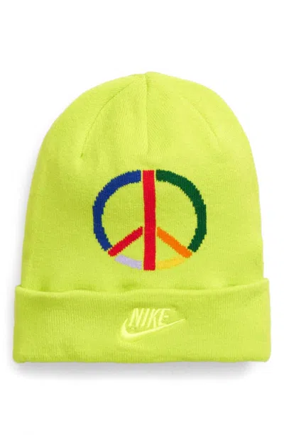 Pre-owned Nike X Olivia Kim Peace Sign Cuffed Beanie In Cyber