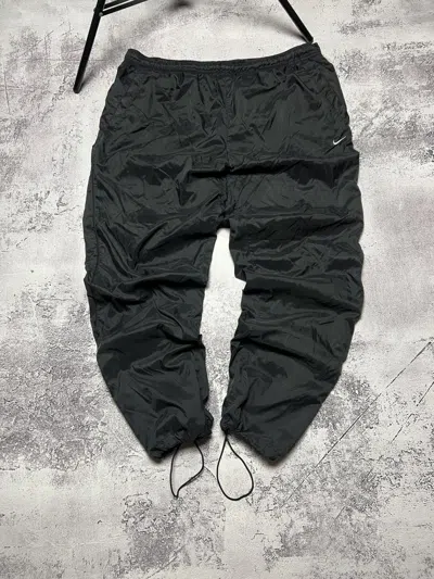 Pre-owned Nike X Outdoor Life Vintage Nike Nylon Track Pants In Black