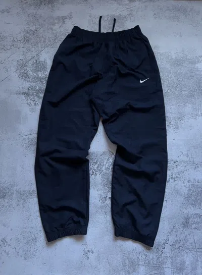 Pre-owned Nike X Outdoor Life Vintage Nike Nylon Track Pants In Black Blue