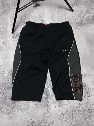 Pre-owned Nike X Outdoor Life Vintage Nike Nylon Track Shorts Big Logo Vintage Nike Shorts In Black