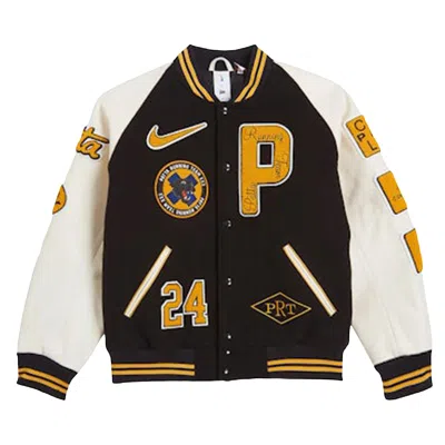 Pre-owned Nike X Patta Running Team Varsity Jacket 'black/yellow/white' | Men's Size M