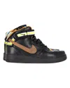 Nike X Ricardo Tisci Air Force 1 Mid Sneakers In Black Leather In Black
