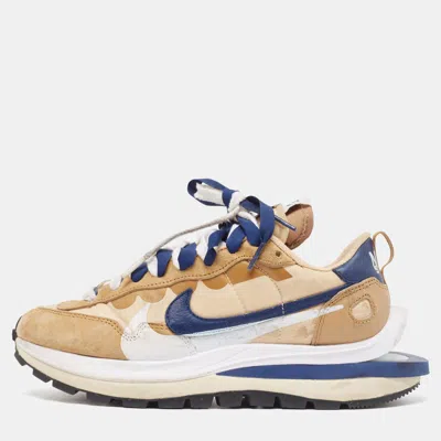 Pre-owned Nike X Sacai Multicolor Leather And Fabric Vaporwaffle Sesame Blue Void Sneakers Size 38