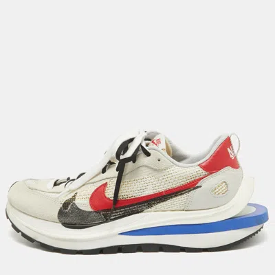 Pre-owned Sacai Multicolor Leather And Fabric Vaporwaffle Sesame Blue Void Sneakers Size 46