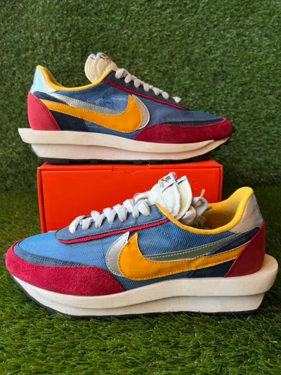 Pre-owned Nike X Sacai Nike Ldwaffle X Sacai Varsity Blue 2019 Shoes In Red