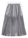 Nike X Sacai Pleated Midi Skirt In Gray