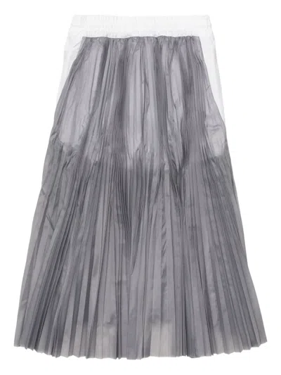 Nike X Sacai Pleated Midi Skirt In Gray