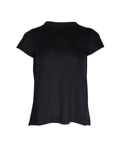 Sacai Back Detail T-shirt In Black Linen