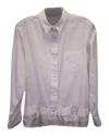 Sacai Button-down With Pleated Hem In White Polyester In White