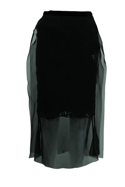 Sacai Lace Skirt In Black Polyster