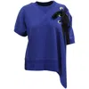 Sacai Lace-up Shoulder Top In Blue Cotton In Blue