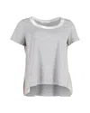 Sacai Luck Tulle-lined And Satin-paneled T-shirt In Grey Cotton In Grey