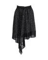 Sacai Polka-dot Print Asymmetric Skirt In Black Polyester In Black