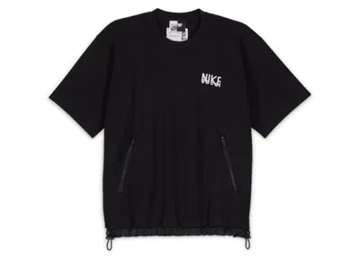 Pre-owned Nike X Sacai Short Sleeve Top T-shirt In Black