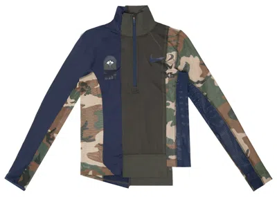Pre-owned Nike X Sacai Women's Half Zip Running Jacket In Sequoia/obsidian