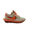 Nike X Sacai X Clot Ldwaffle In Net Orange Blaze Suede In Orange