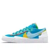 Nike Sacai Kaws Blazer Low Colour-block Suede-trimmed Leather Sneakers In Blue