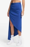 Nike X Serena Williams Design Side Ruched Maxi Skirt In Game Royal/black