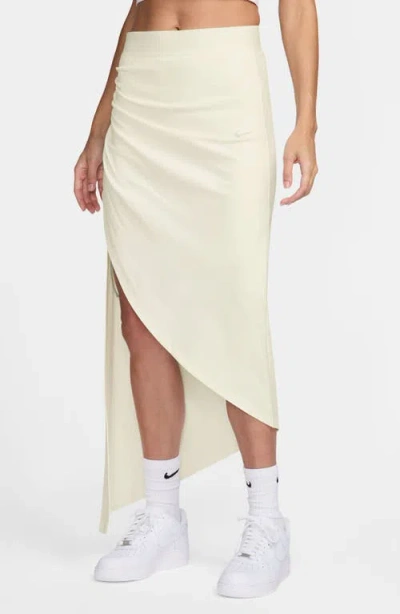Nike X Serena Williams Design Side Ruched Maxi Skirt In Sail/sail