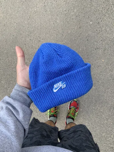 Pre-owned Nike X Skategang Nike Sb Knitted Beanie Hat In Blue