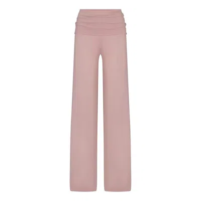 Nike X Skims Stretch Knit Foldover Wide Leg Pant 'himalayan' In Multi