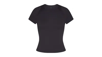 Pre-owned Nike X Skims Women's Airy Baby Tee Shirt In Obsidian In Black