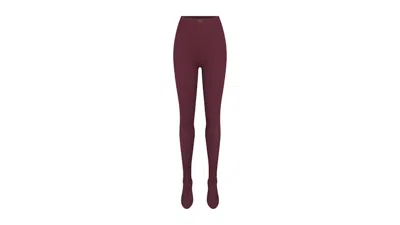 Pre-owned Nike X Skims Women's Matte Footsie Grip Legging In Currant In Purple