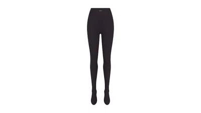 Pre-owned Nike X Skims Women's Matte Footsie Grip Legging In Obsidian In Black