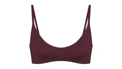 Pre-owned Nike X Skims Women's Matte Micro Scoop Bra In Currant In Purple