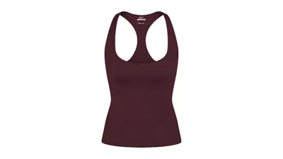 Pre-owned Nike X Skims Women's Matte Racer Back Tank In Currant In Purple