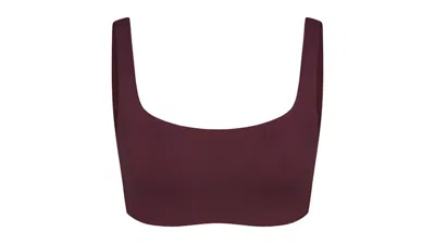 Pre-owned Nike X Skims Women's Matte Scoop Neck Bra In Currant In Purple