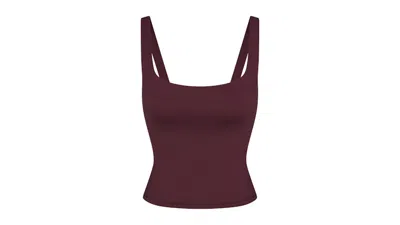 Pre-owned Nike X Skims Women's Matte Square Neck Tank In Currant In Purple