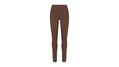 Pre-owned Nike X Skims Women's Matte Vline 26" Legging In Dark Sepia In Brown