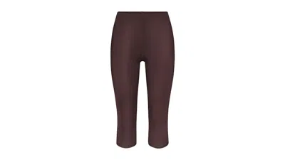 Pre-owned Nike X Skims Women's Shine Drawcord Crop 17" Legging In Phoenix In Red